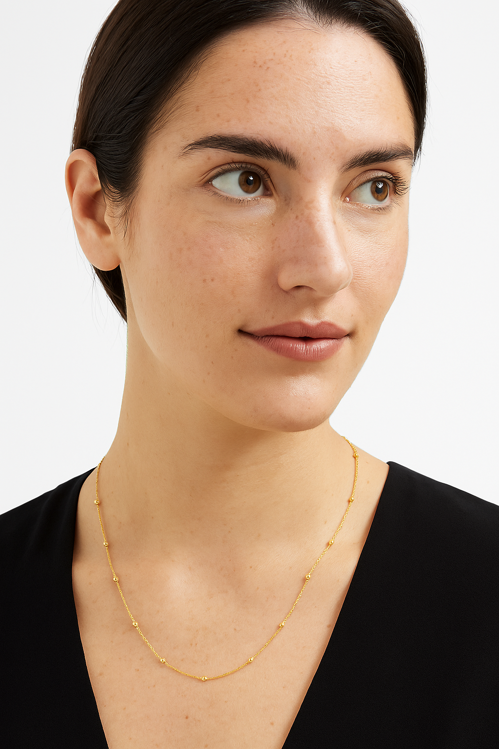 Cadena Prisma satelital en Oro 18K