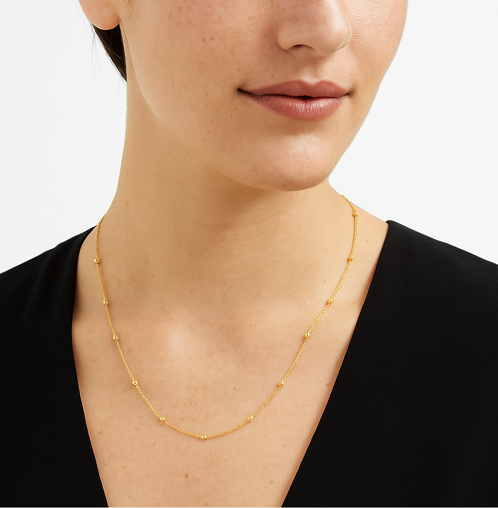 Cadena Prisma satelital en Oro 18K