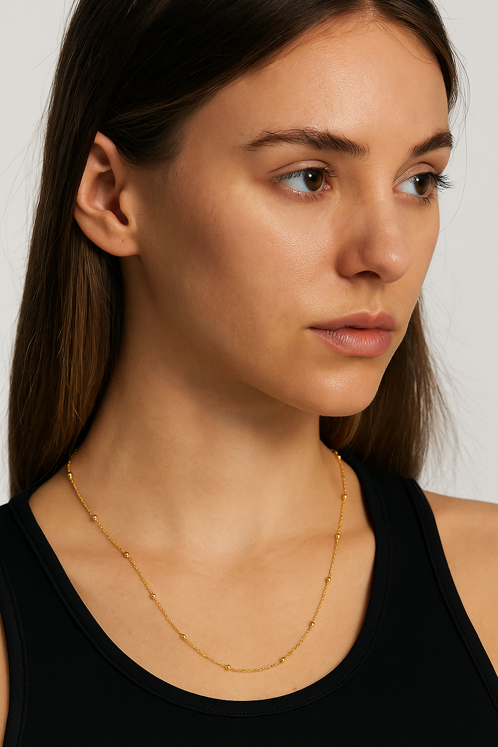 Cadena Prisma satelital en Oro 18K