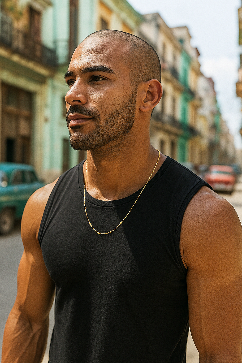 Cadena Prisma satelital en Oro 18K