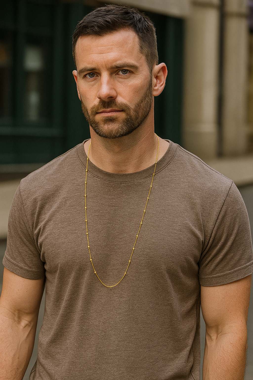 Cadena Prisma satelital en Oro 18K