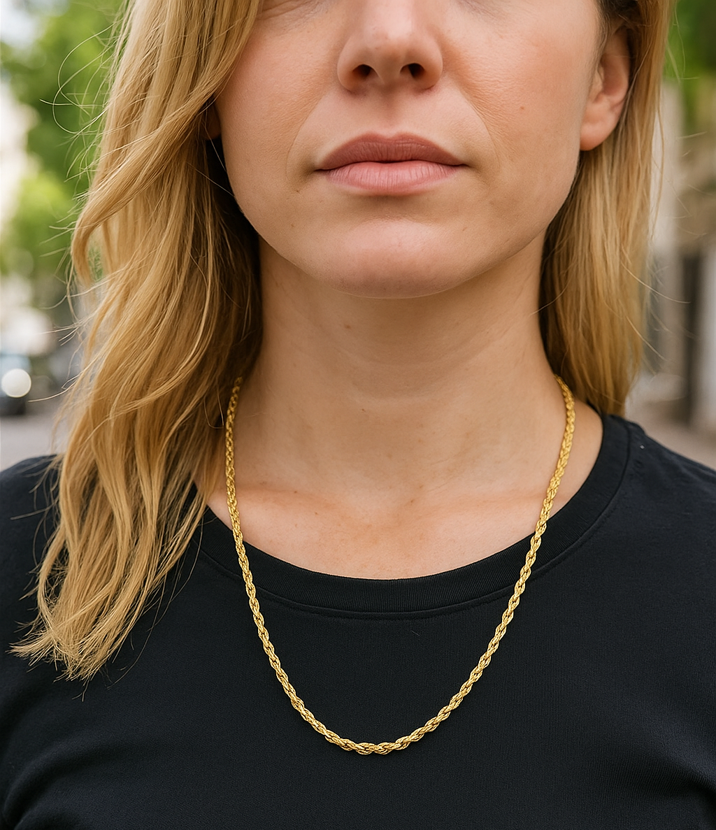 Cadena Rope en Oro 18K