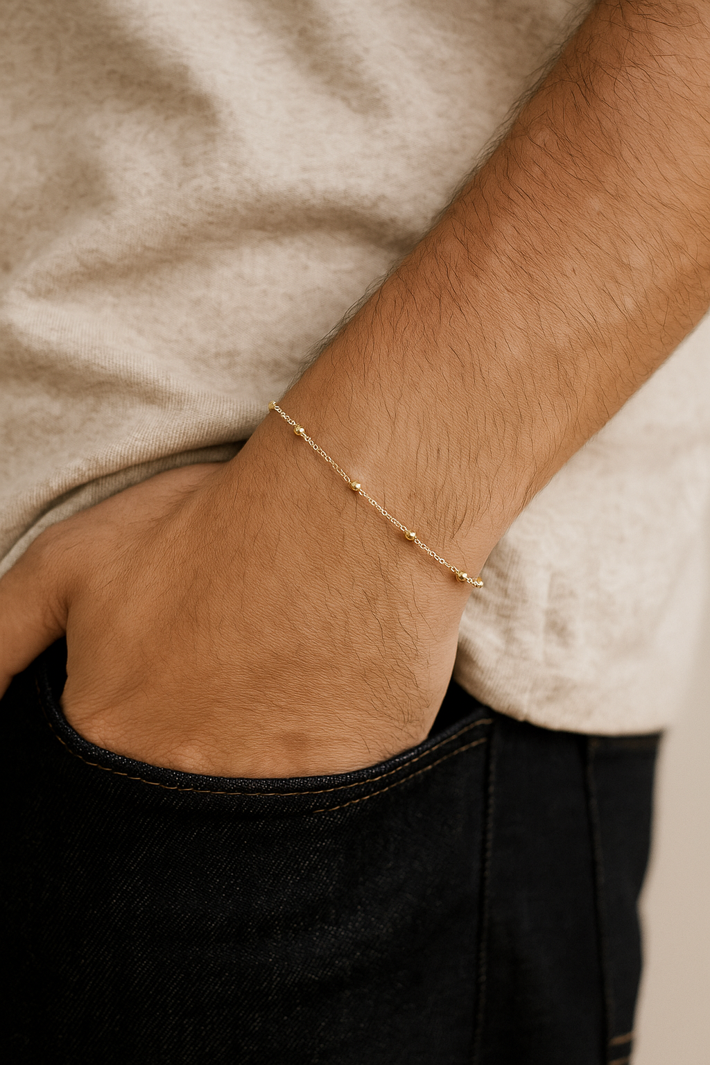 Pulsera Satelital de Eslabones en oro 18k