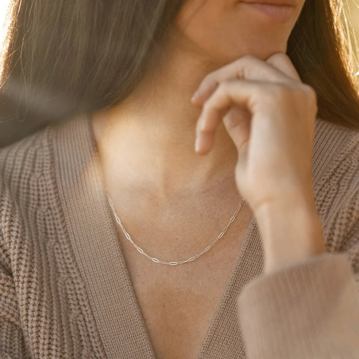 Cadena paperclip diamond cut