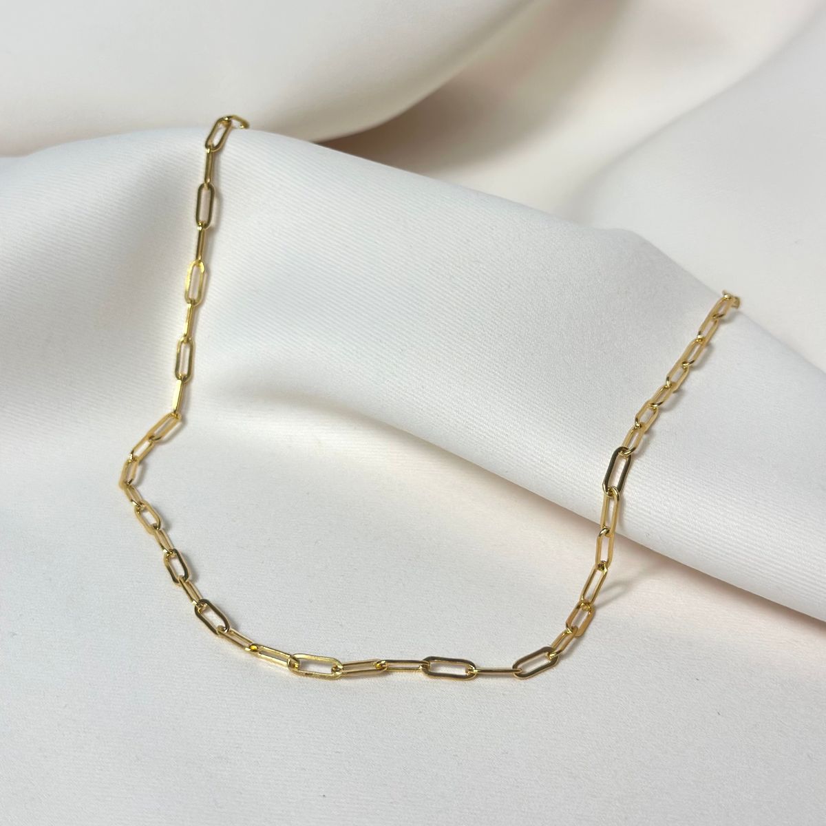 Cadena paperclip 18K