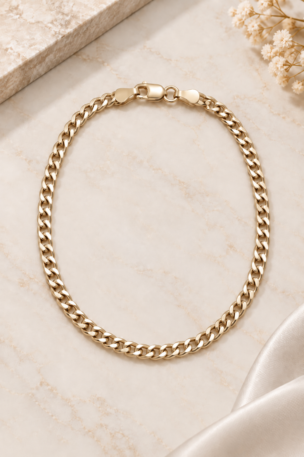 Pulsera Cubana Enchapada en Oro de 18k