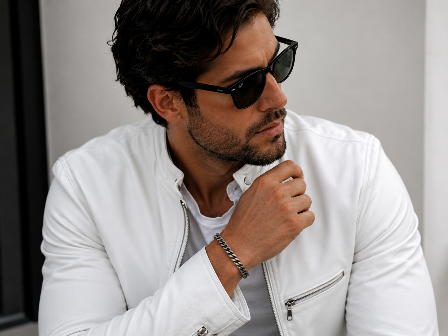 Pulsera cubana en plata quemada