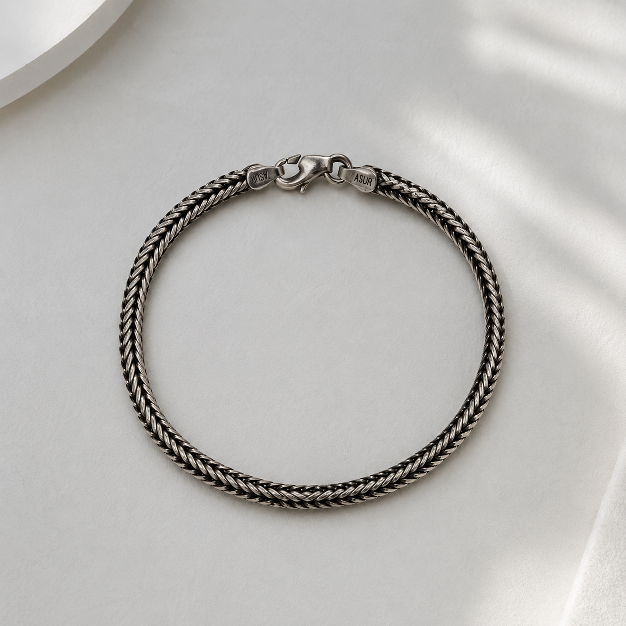 Pulsera Cola de Zorro en Plata Quemada