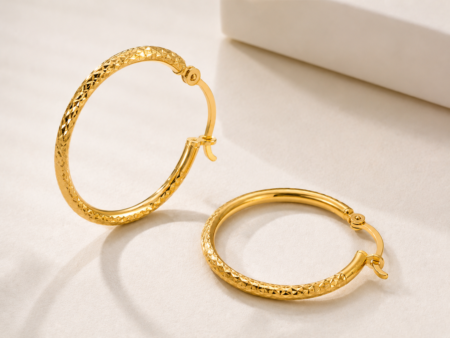 Aretes Hoop Diamond Cut