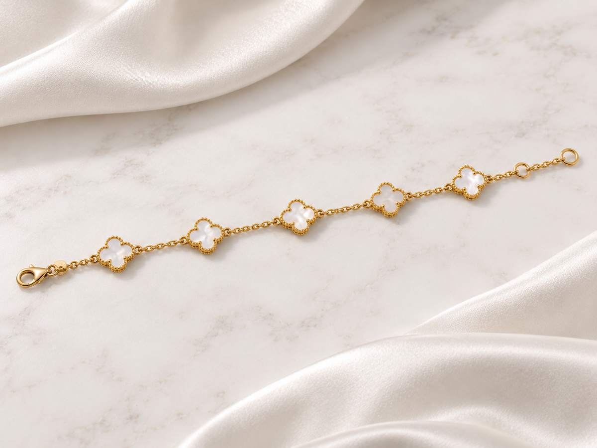 Pulsera Trébol de Nácar Perlado