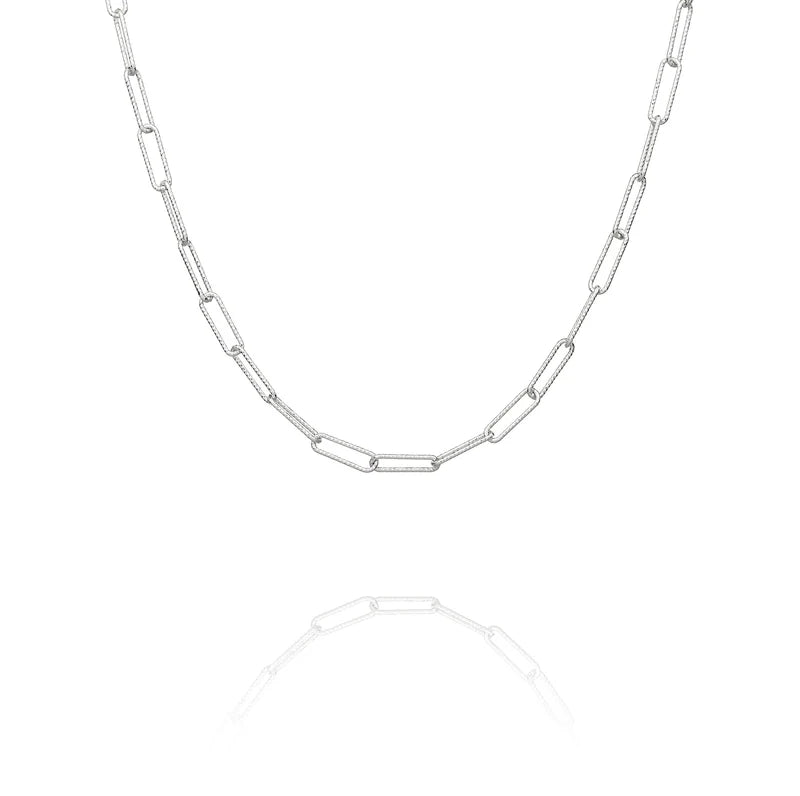 Cadena paperclip diamond cut