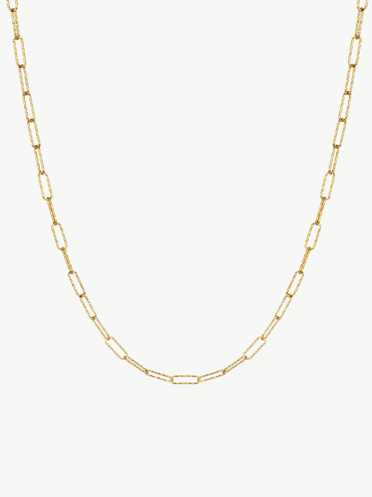 Cadena paperclip diamond cut (gold)