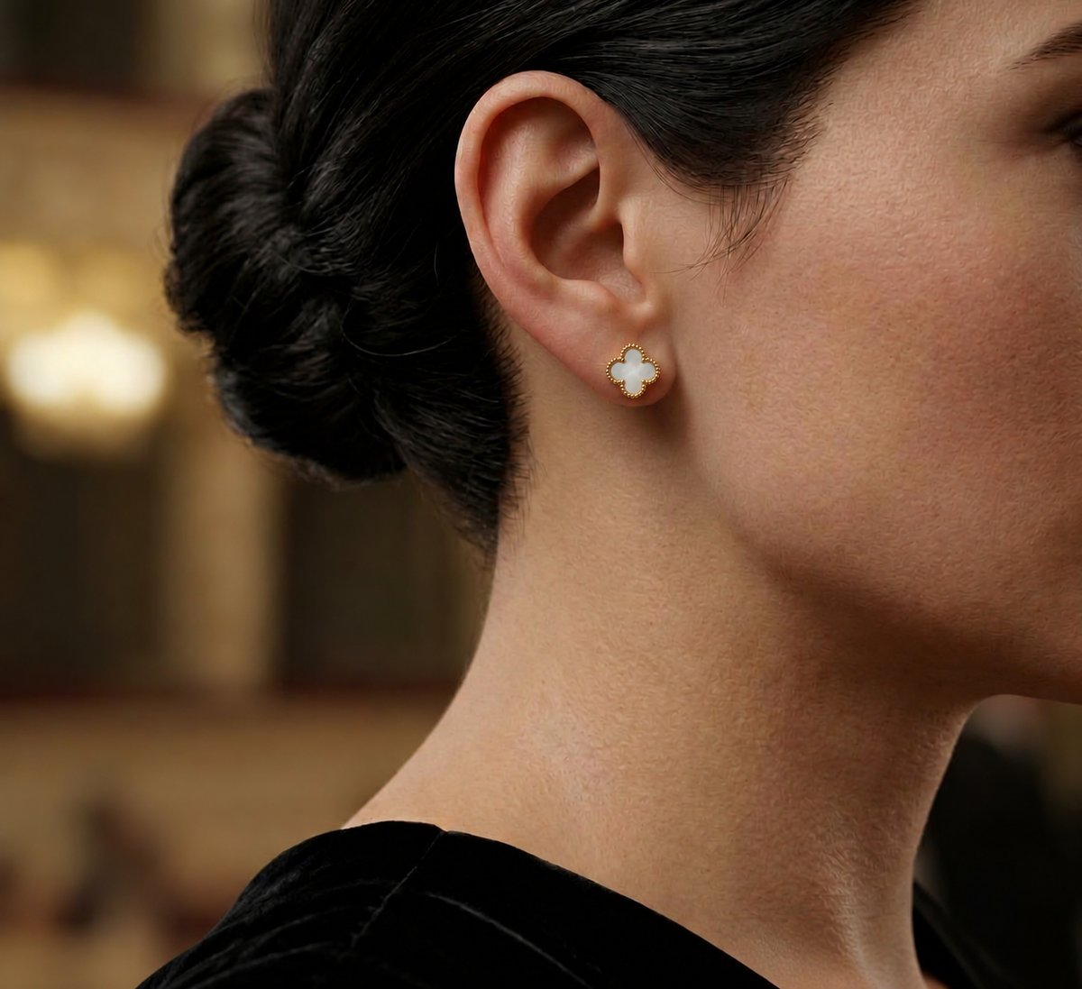 Aretes Trébol Nácar