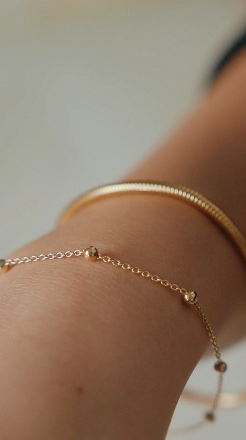 Pulsera Satelital de Eslabones en oro 18k