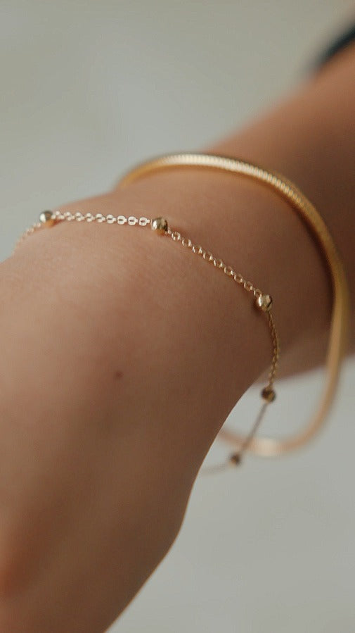 Pulsera Satelital de Eslabones en oro 18k