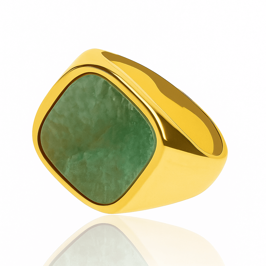 Anillo cuadrado con piedra