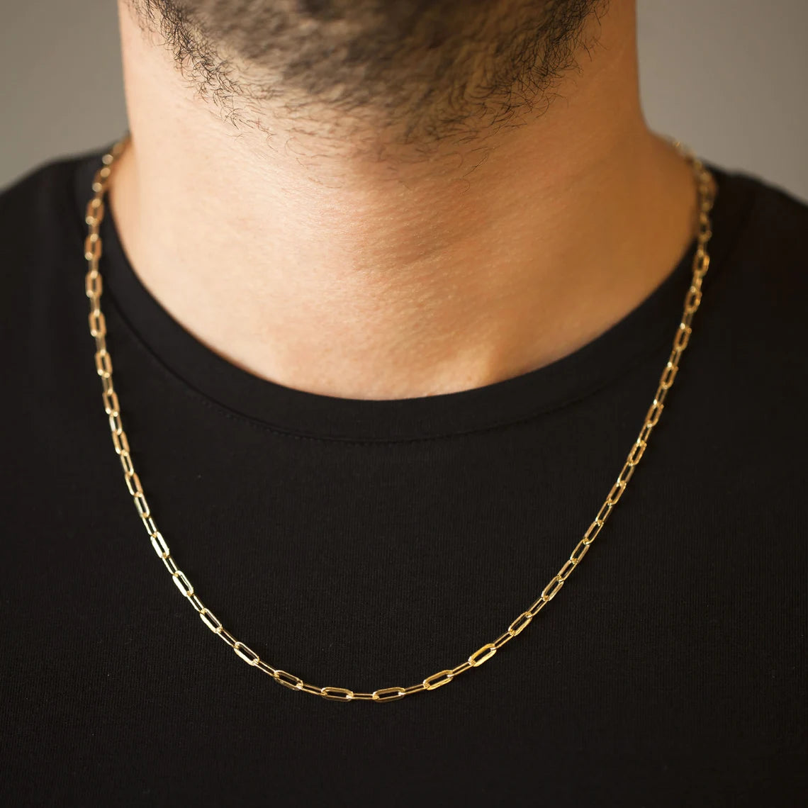 Cadena paperclip 18K