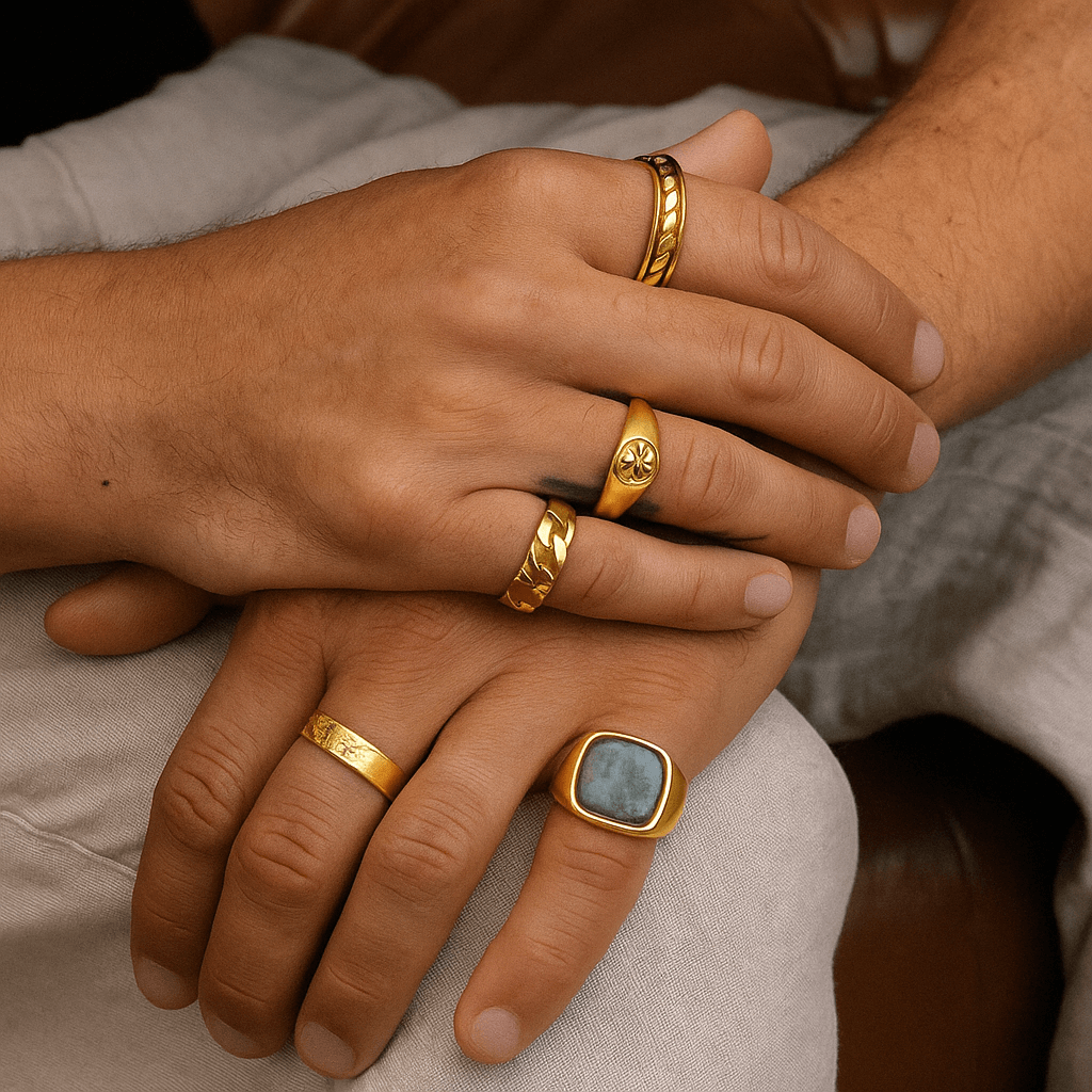 Anillo cuadrado con piedra