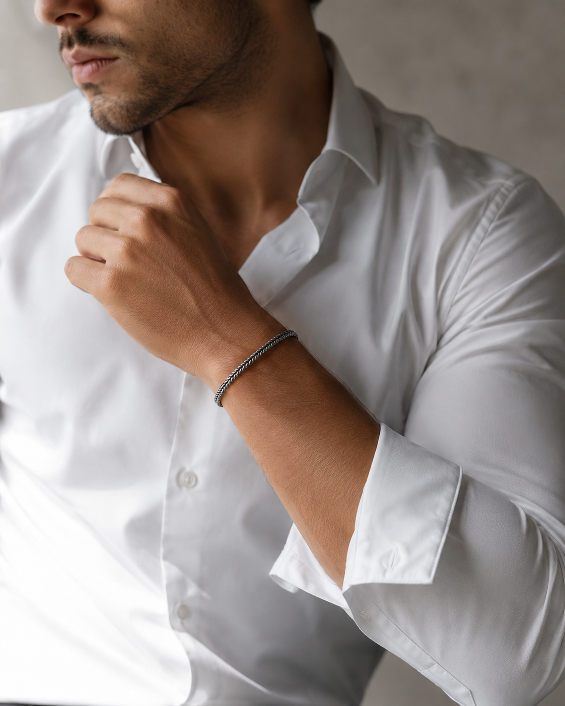 Pulsera Cola de Zorro en Plata Quemada