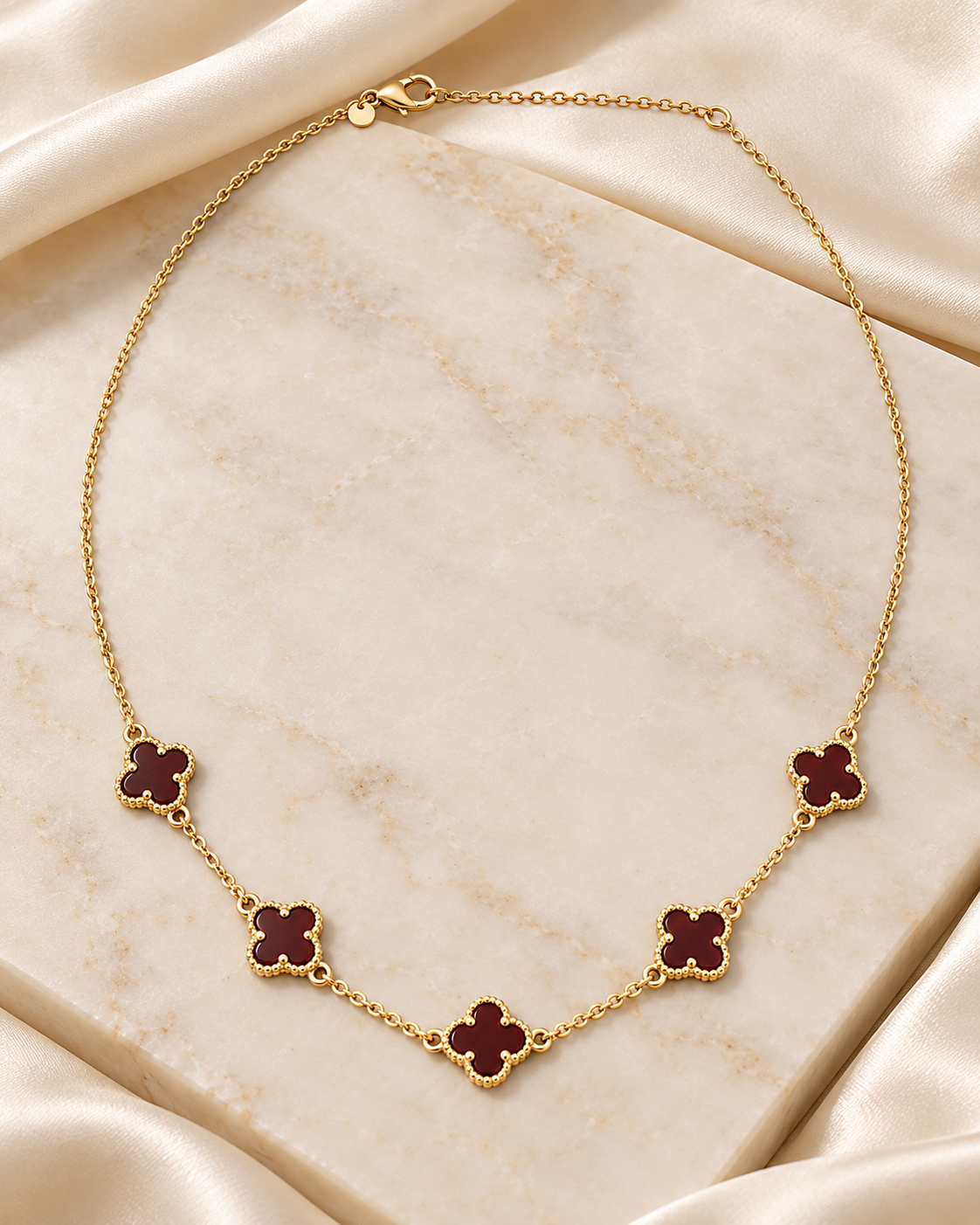 Collar Trébol de Cornalinas