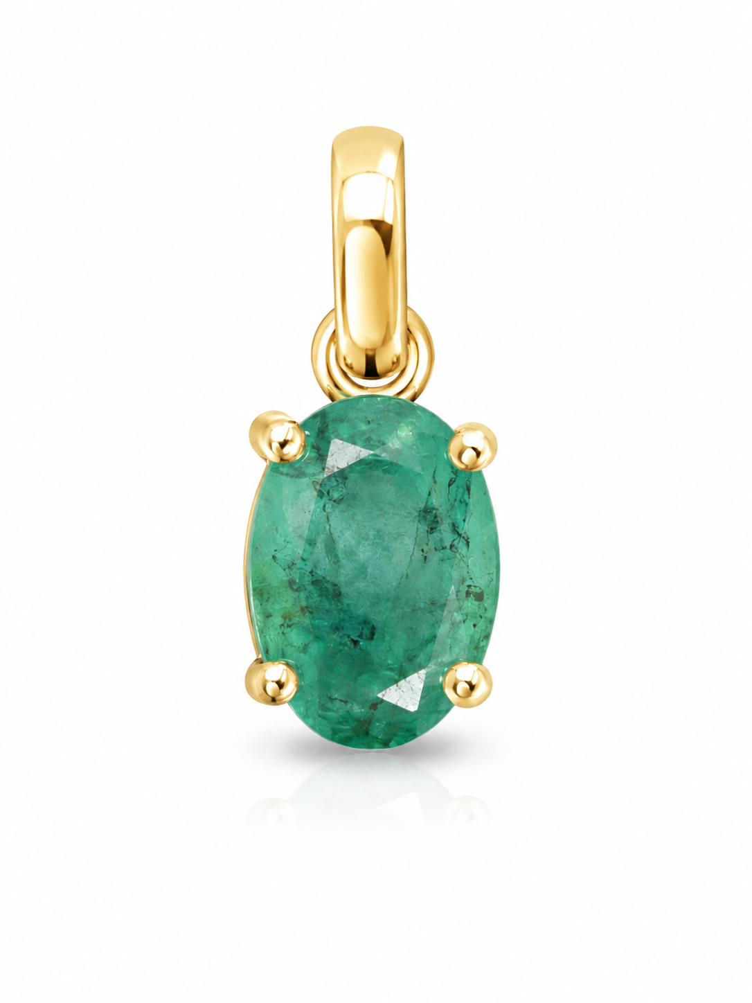Dije esmeralda oval 18k