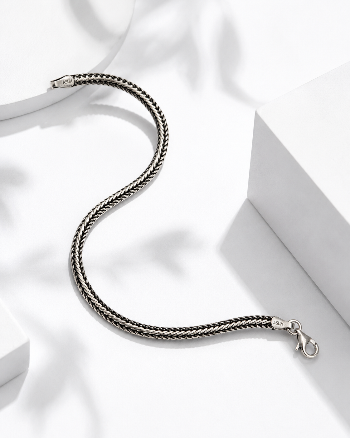 Pulsera Cola de Zorro en Plata Quemada