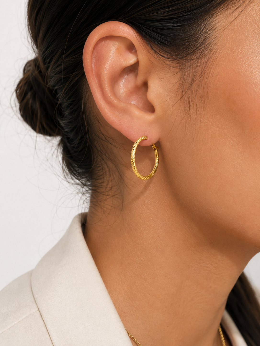 Aretes Hoop Diamond Cut