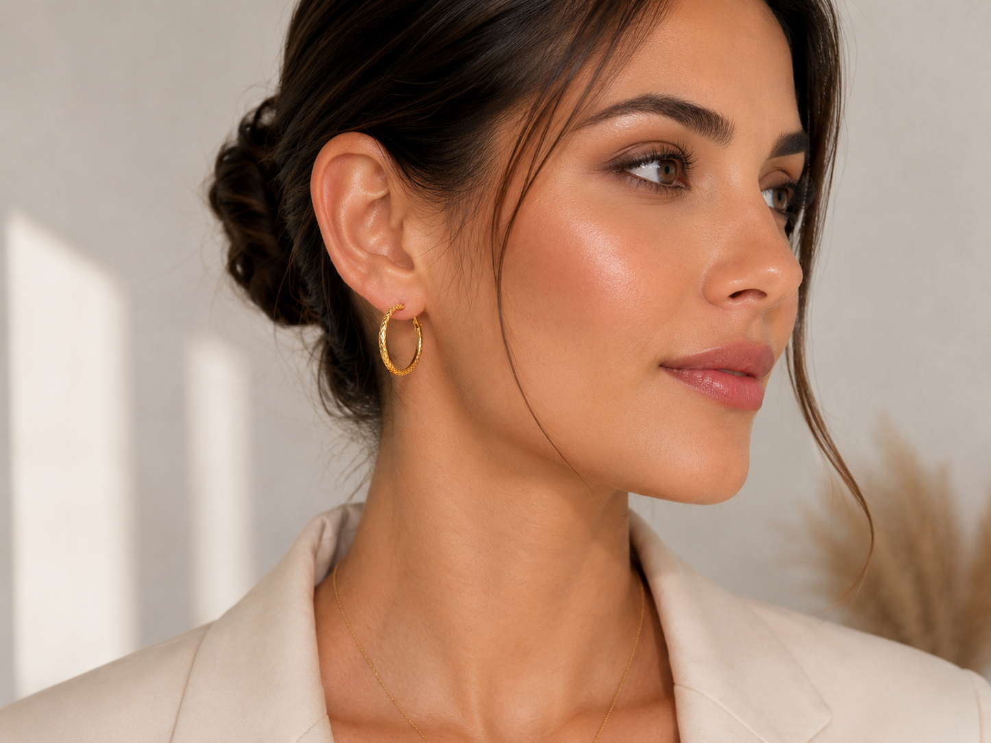 Aretes Hoop Diamond Cut