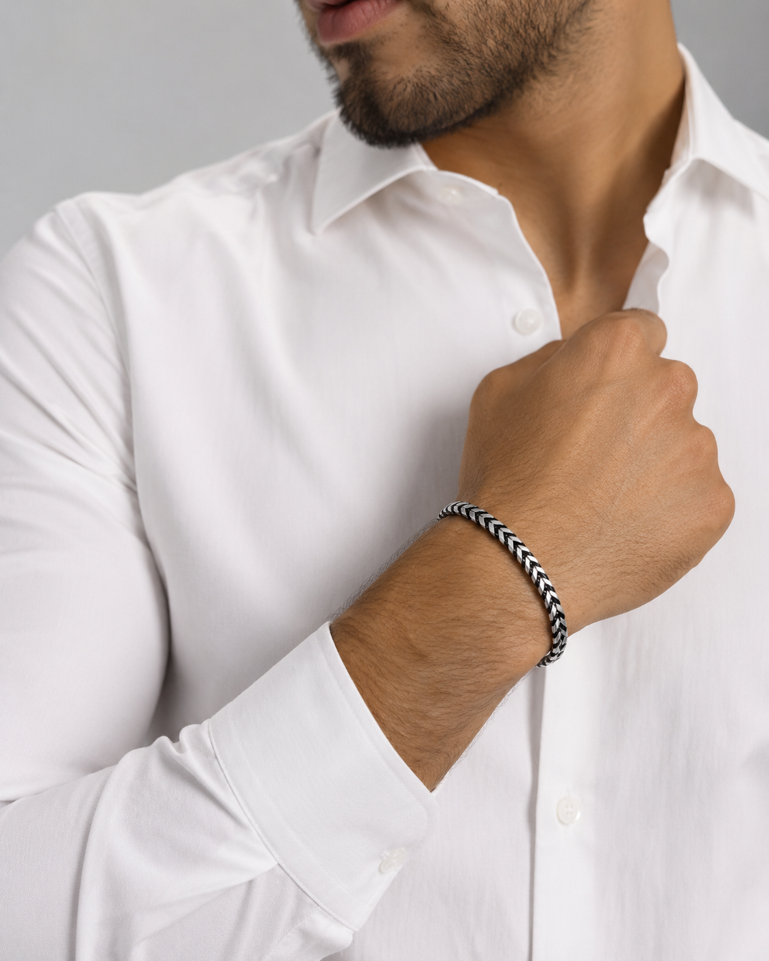 Pulsera Franco en plata quemada