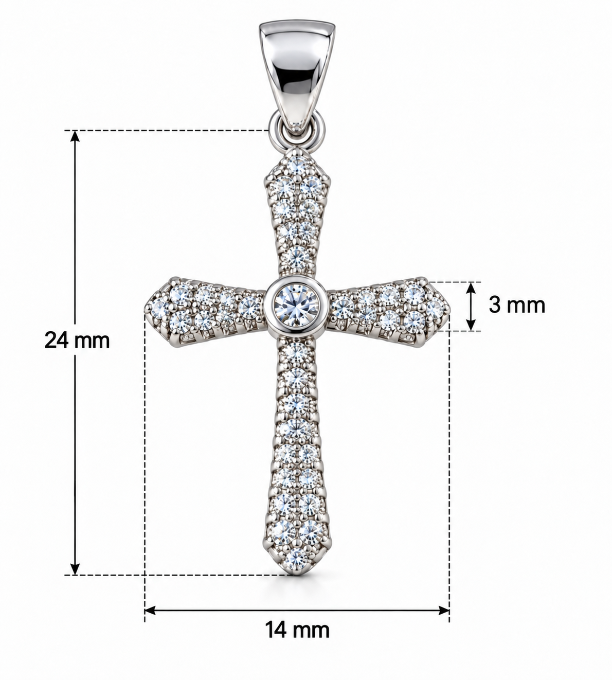 Dije Cruz Pavé en Plata