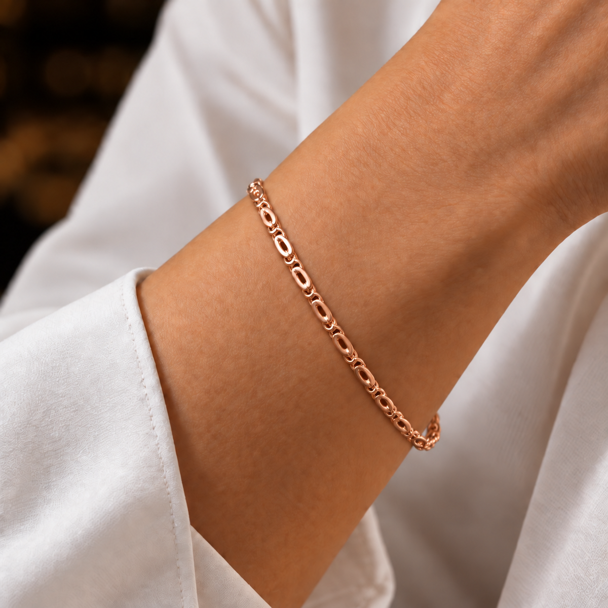 Pulsera Mónaco en Oro Rosé 18K