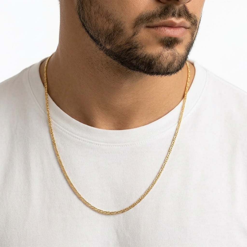Collar Tejido Mónaco en Oro Naranja