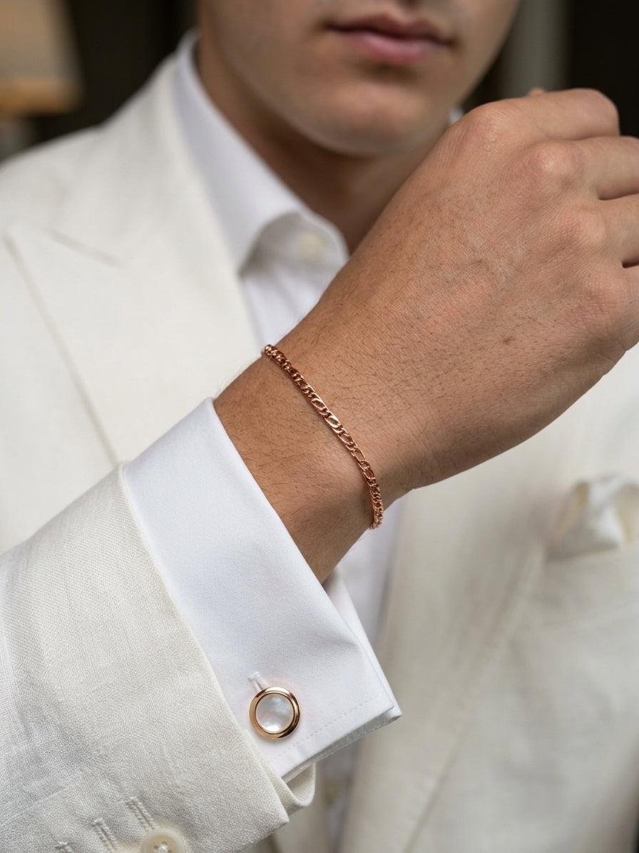 Pulsera Mónaco en Oro Rosé 18K