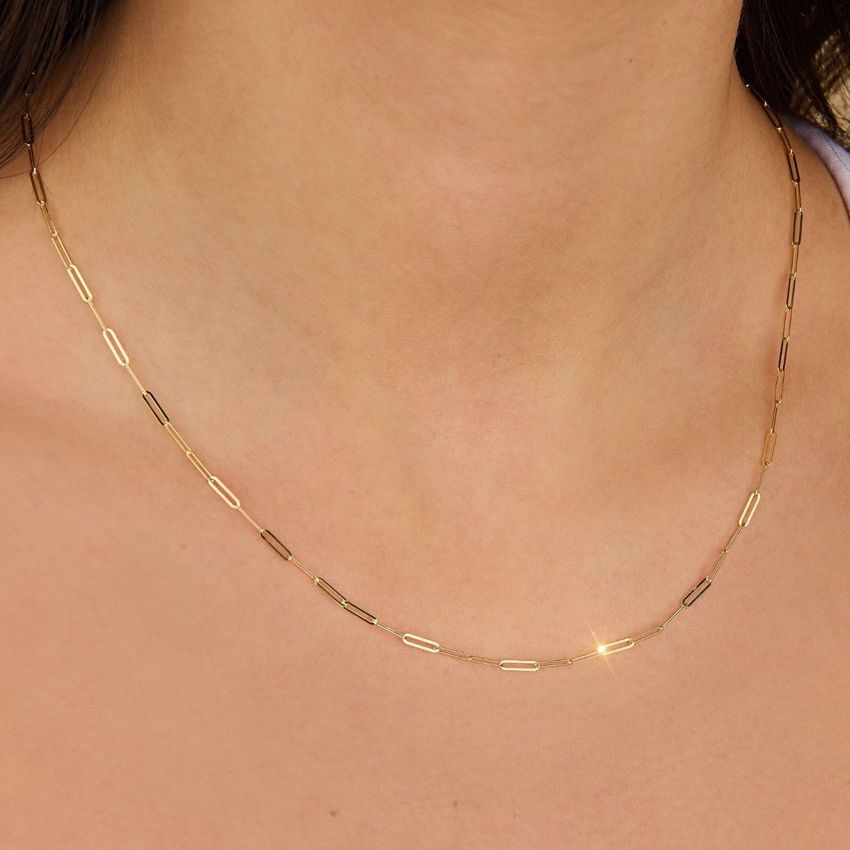 Cadena paperclip 18K