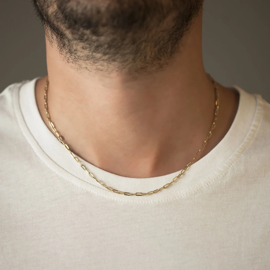 Cadena paperclip 18K